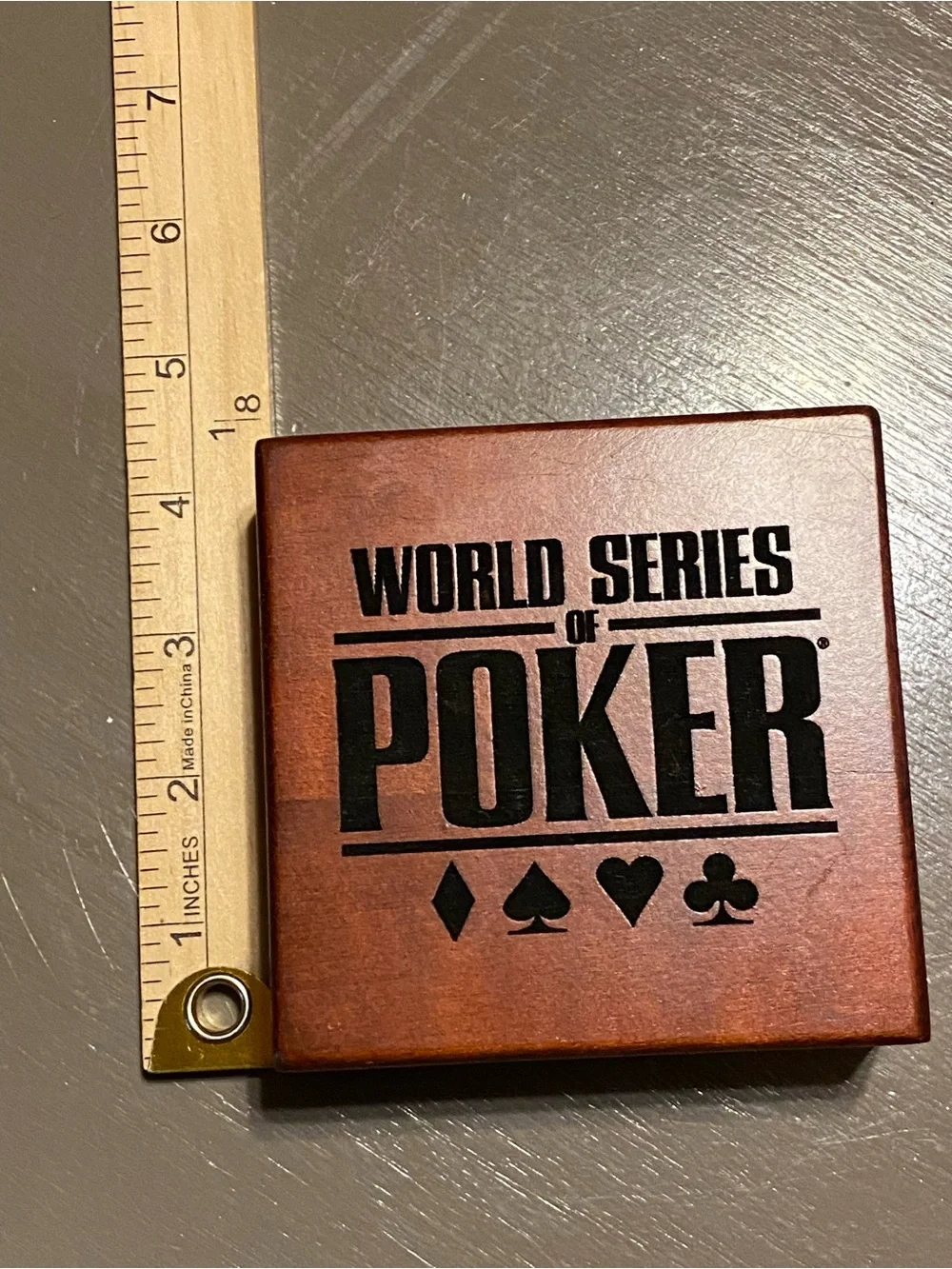 World Series of Poker WSOP Money Clip w/ Wood Display Box Made in USA